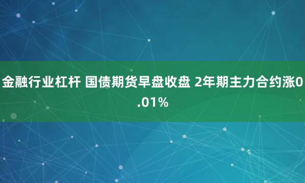 金融行业杠杆 国债期货早盘收盘 2年期主力合约涨0.01%