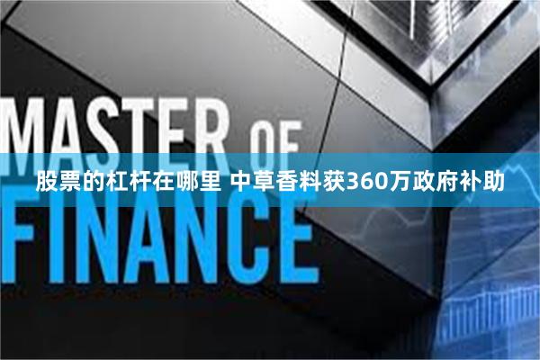 股票的杠杆在哪里 中草香料获360万政府补助