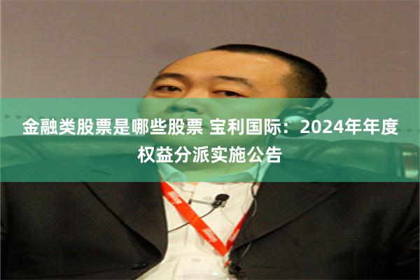 金融类股票是哪些股票 宝利国际：2024年年度权益分派实施公告